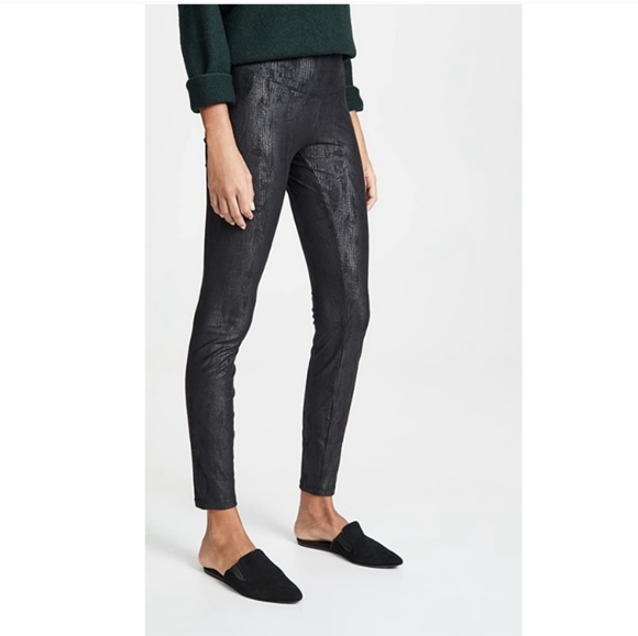 Yummie by Heather Thomson Pants - New Yummie Black Signature Faux Suede Snake Print Leggings size XS